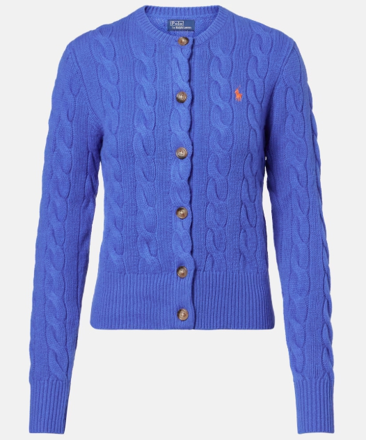 Polo Ralph Lauren Pony 케이블 니트 울 캐시미어 카디건