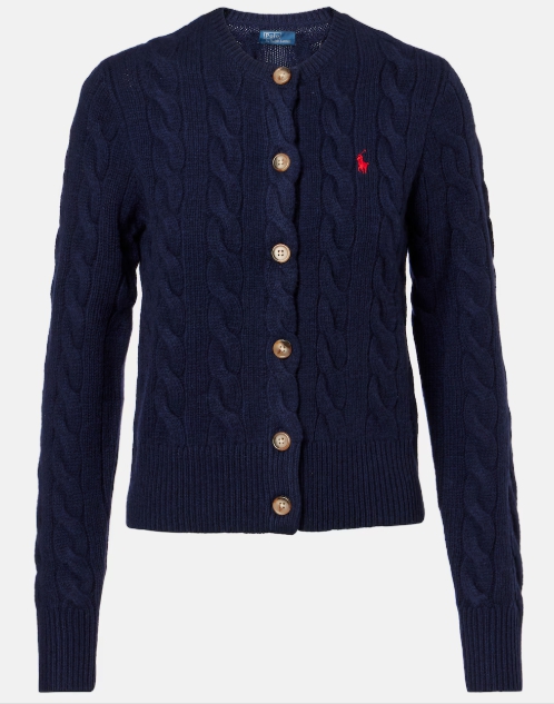 Polo Ralph Lauren Pony 케이블 니트 울 캐시미어 카디건