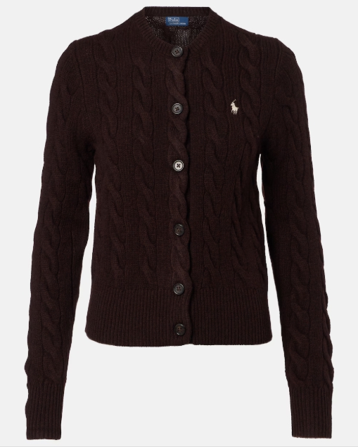 Polo Ralph Lauren Pony 케이블 니트 울 캐시미어 카디건
