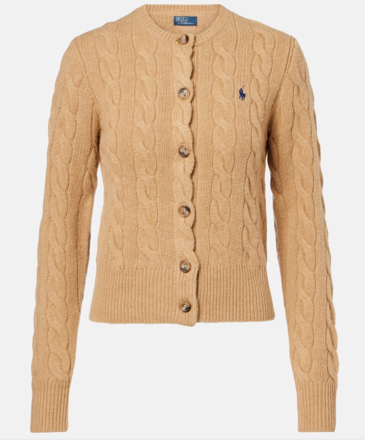 Polo Ralph Lauren Pony 케이블 니트 울 캐시미어 카디건