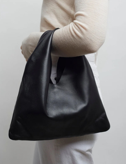 The Row Bindle small black leather bag