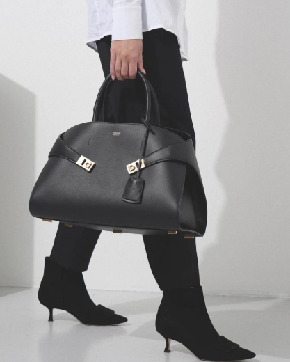 Ferragamo Hug black medium top handle bag