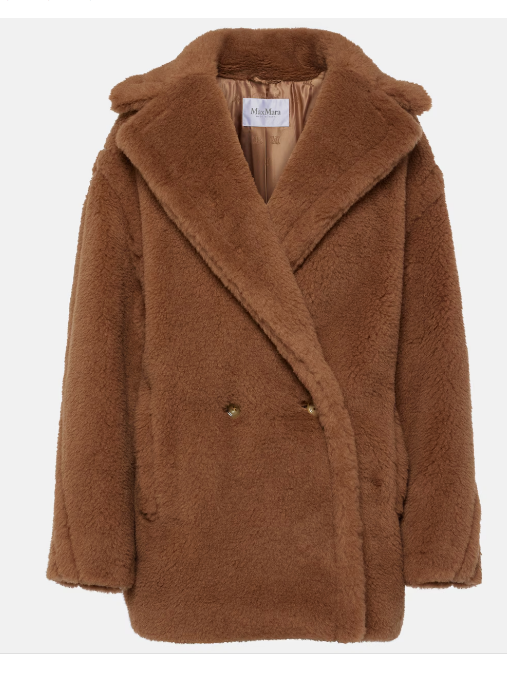 Max Mara Dramma 울 실크 테디 재킷