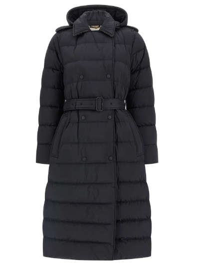 Burberry 버버리 벨트 웨이스트 후드 패딩 트렌치코트
