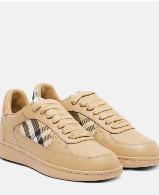 Burberry Check 레더 스니커즈