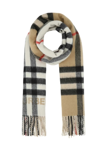 Burberry 체크 패턴 프린지 디테일 스카프