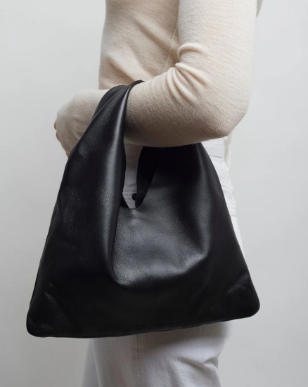 The Row Bindle small black leather bag