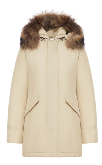 Woolrich ARCTIC PARKA IN RAMAR CLOTH WITH REMOVABLE FUR