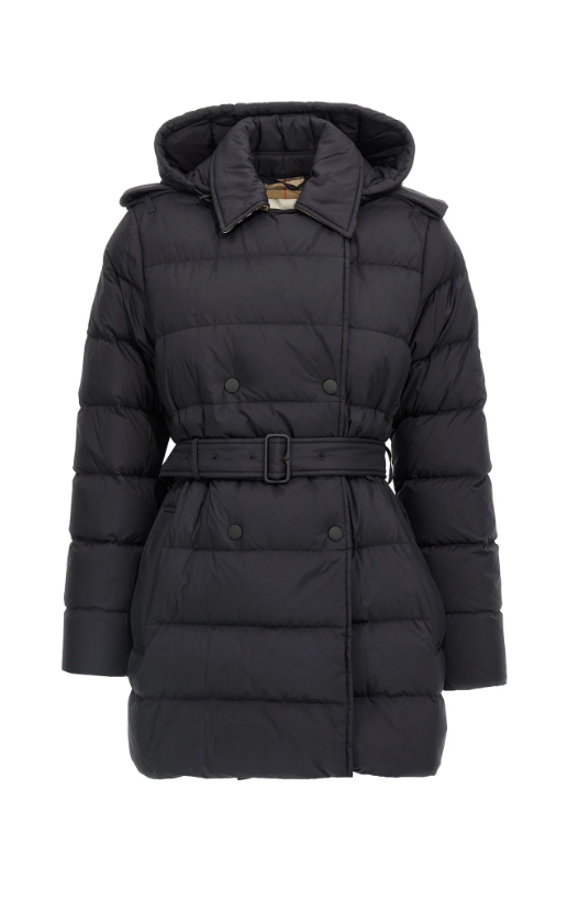 버버리 숏 후드 퍼퍼 코트