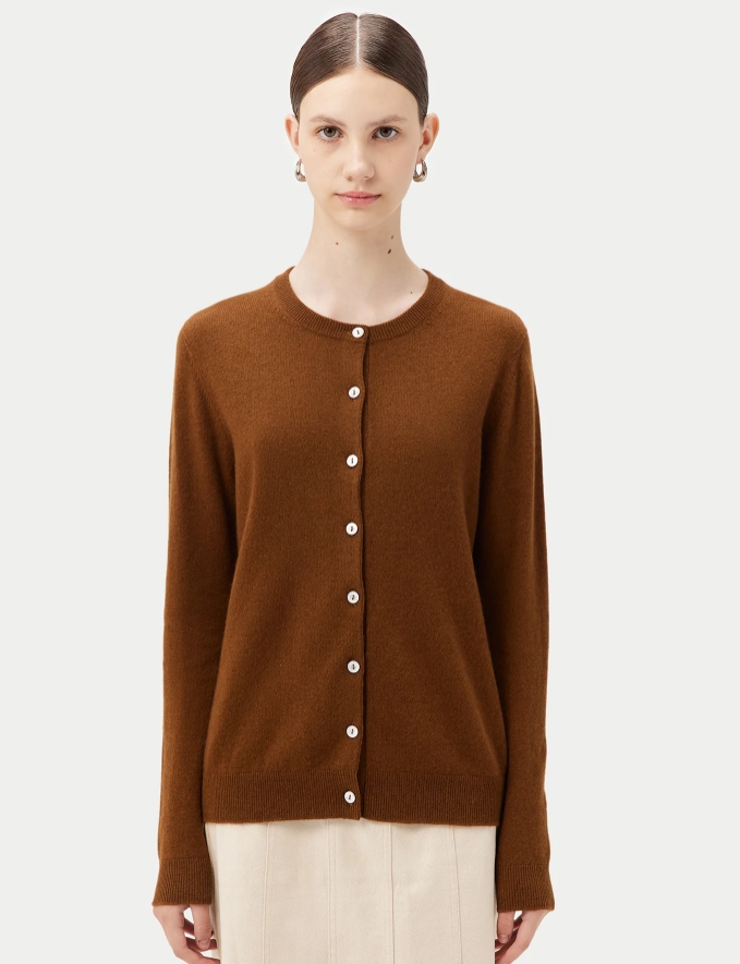 Essential Cashmere Crewneck Cardigan