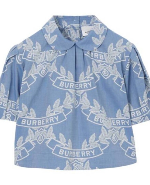 Burberry Kids Oak Motif Print Chambray Shirt, Size 12Y