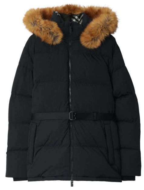 Burberry B 실드 아플리케 패딩 코트