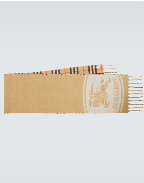 Burberry Check 프린지 캐시미어 스카프