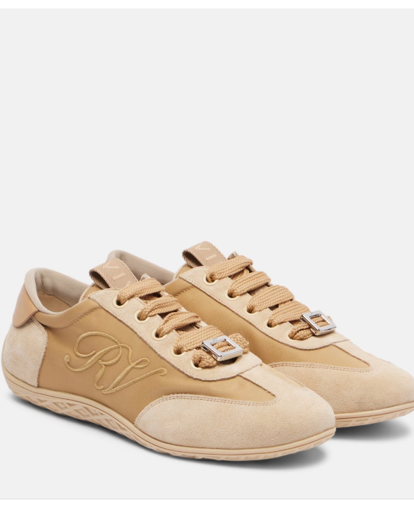 FTA - Roger Vivier Viv Low 레더 트리밍 새틴 스니커즈