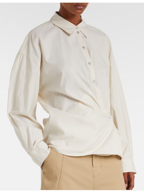 Lemaire 트위스트 코튼 실크 셔츠