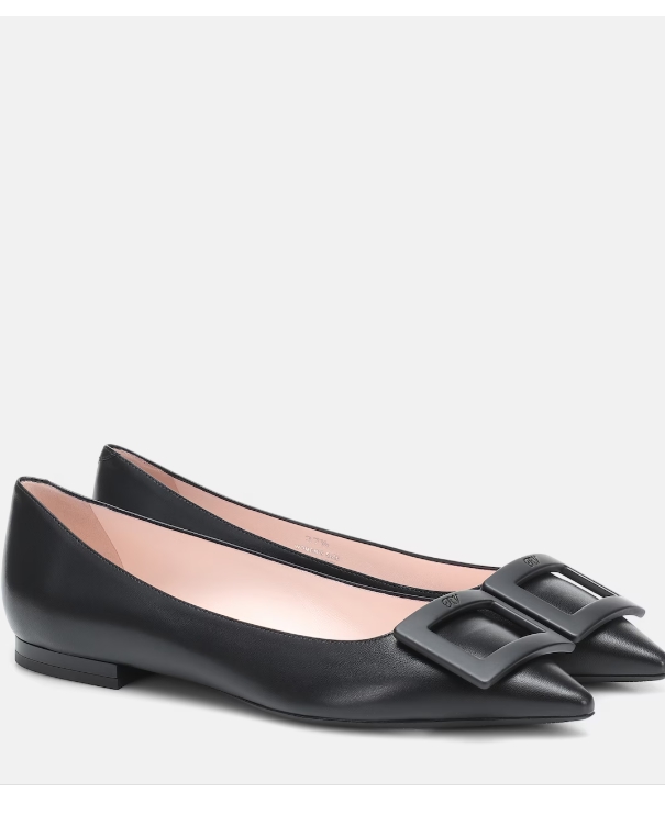 FTA - Roger Vivier Gommettine Ball 레더 발레리나 플랫