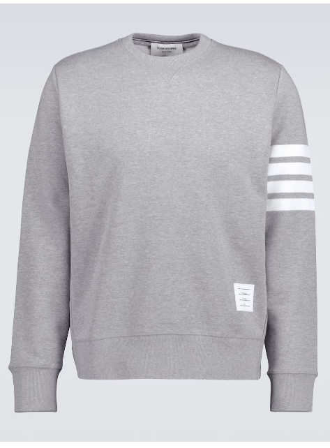 Thom Browne 4-Bar 코튼 클래식 스웨트셔츠