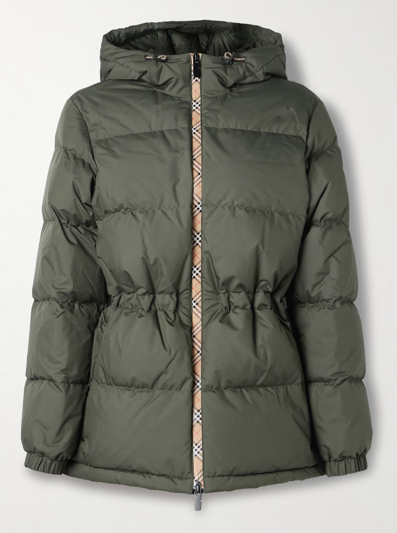 BURBERRY Hooded quilted shell down coat