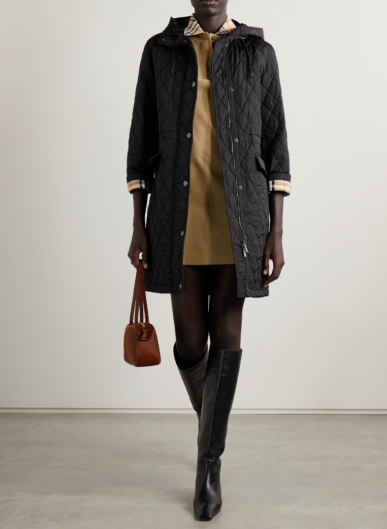 BURBERRY Hooded quilted shell jacket