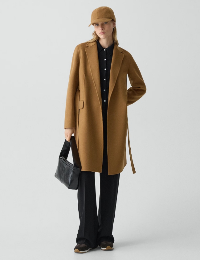 Belted Coat in Double-Face Wool-Cashmere