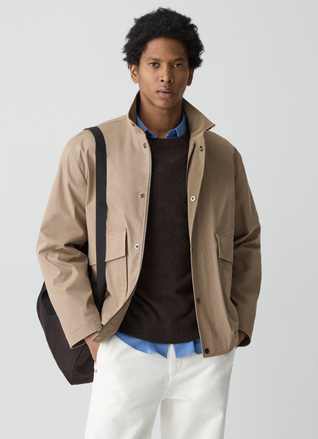 Utility Jacket in Peach Cotton