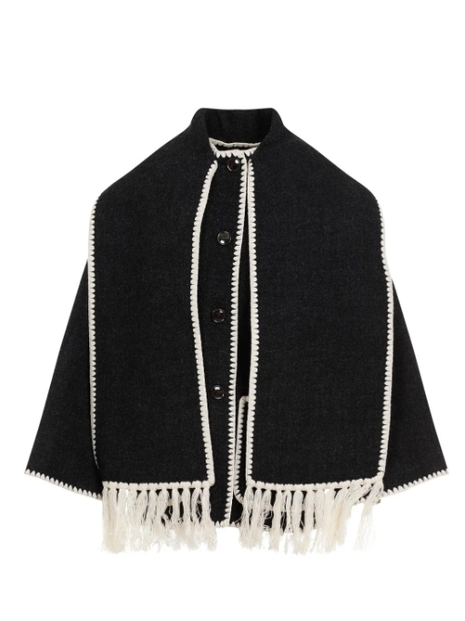 Totême 토템 스카프 디테일 프린지 엣지 코트