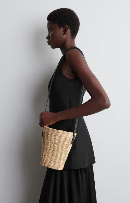 COS Mini Straw Bucket Bag
