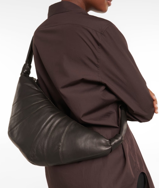 FTA - Lemaire Croissant 레더 숄더 백 Dark Chocolate