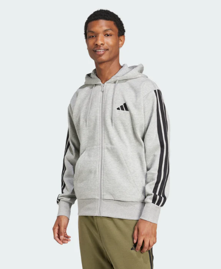 adidas men's essentials 3-stripes fleece hoodie