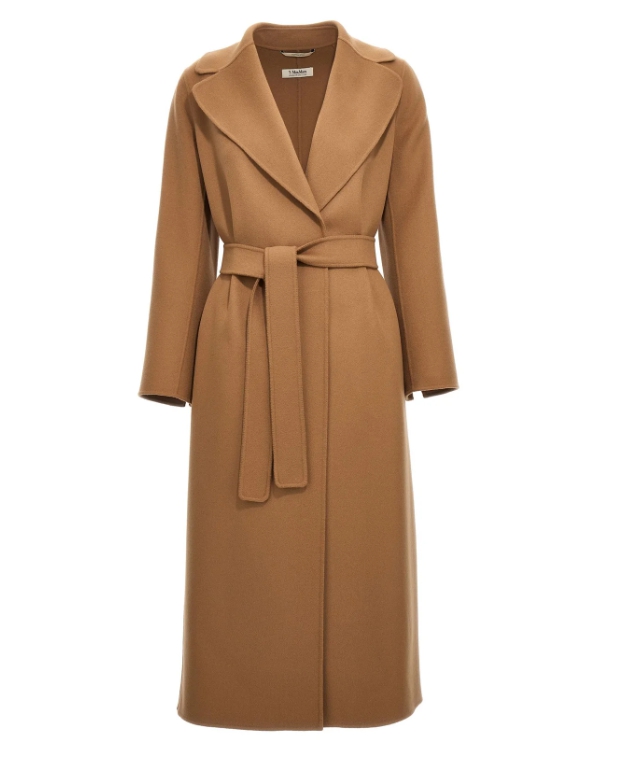 'S Max Mara 폴도 벨티드 롱슬리브 코트