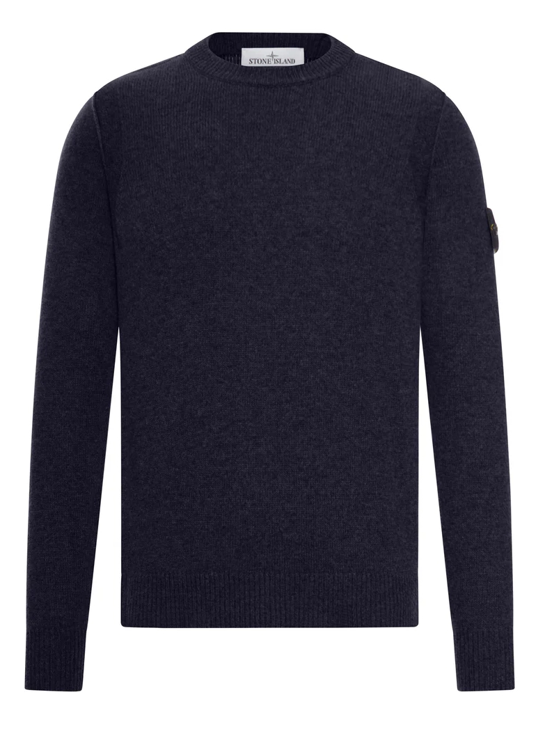 Stone Island MELANGE EFFECT SWEATER WITH COMPASS LOGO