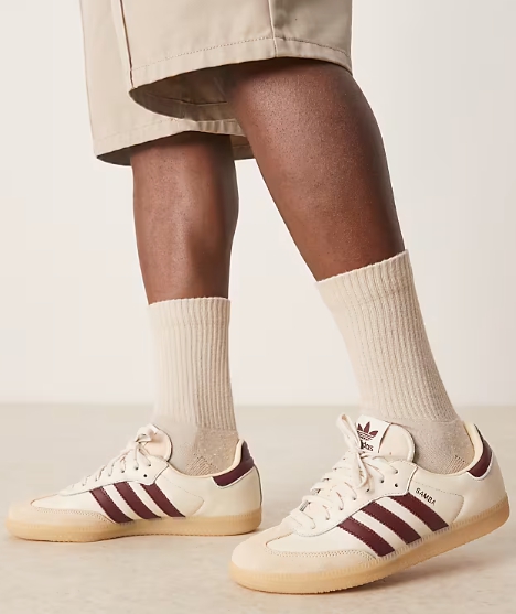 adidas Originals Samba OG trainers in cream and burgundy