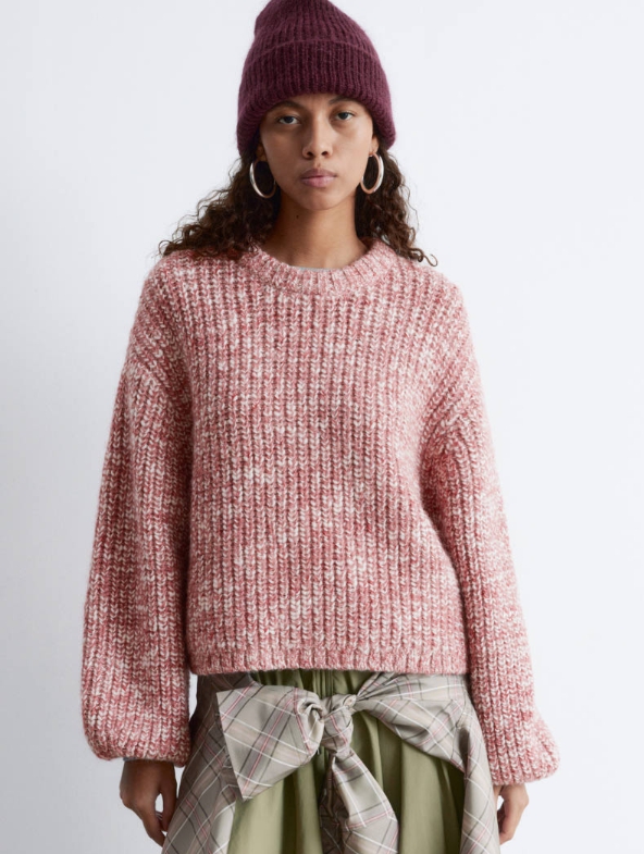 모틀드 니트 스웨터