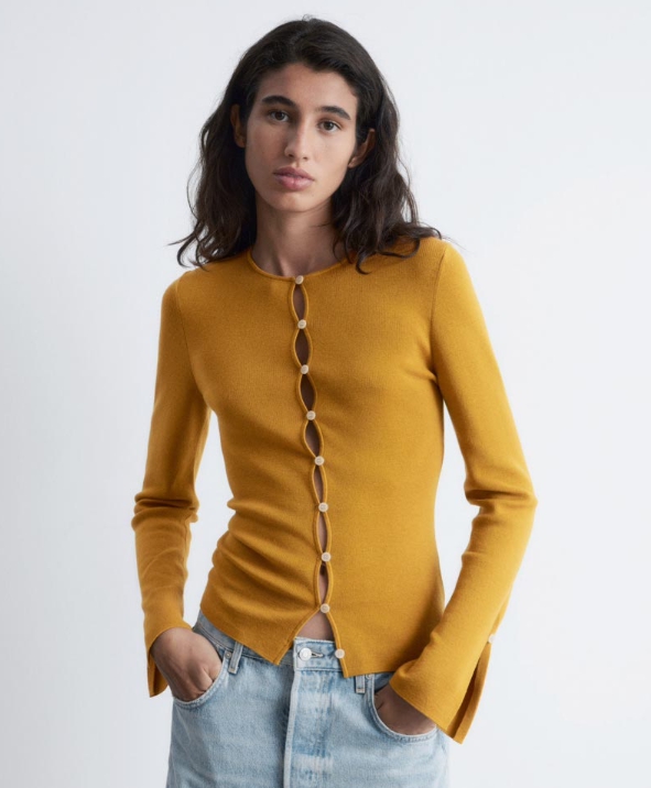 피티드 울 가디건