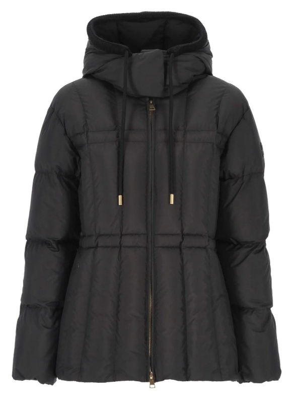 몽클레르 에스톰 버티컬 퀼팅 후드 숏 다운 재킷