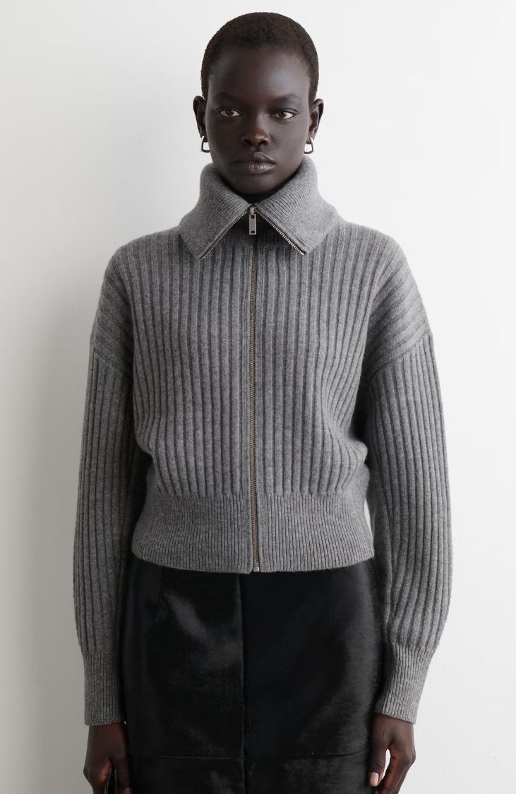 RIBBED MERINO WOOL JACKET