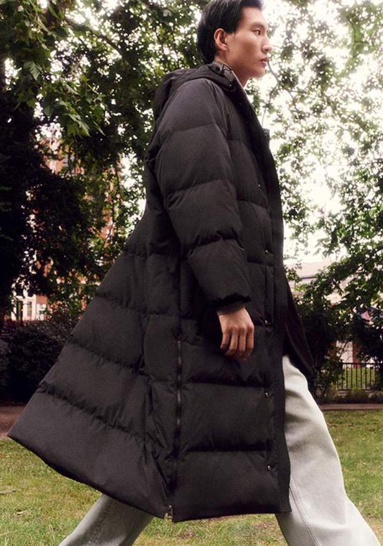 후디드 다운 롱 푸퍼 코트