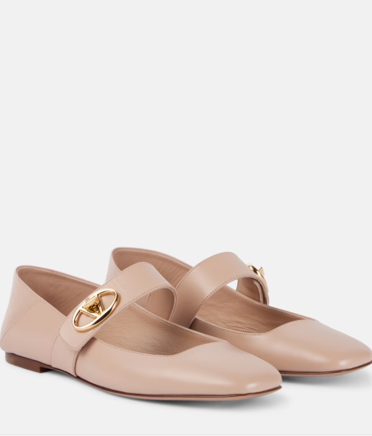Valentino Garavani VLogo Locker 메리제인 플랫 슈즈