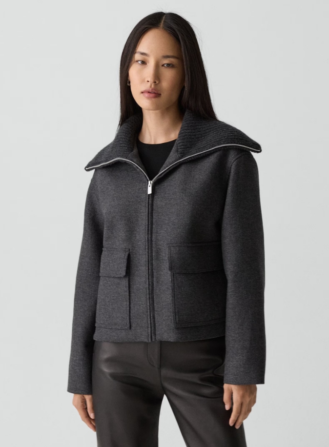 Wing Collar Jacket in Wool