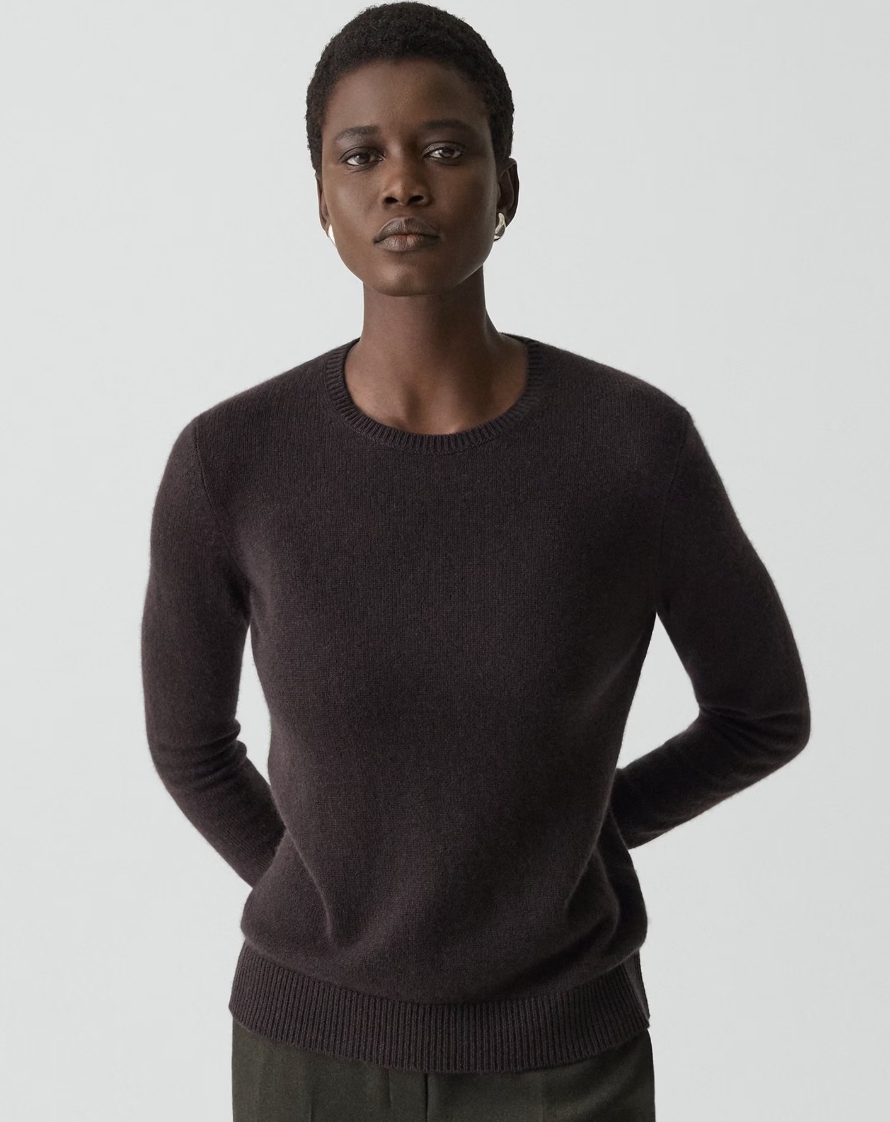 Crewneck Sweater in Feather Cashmere