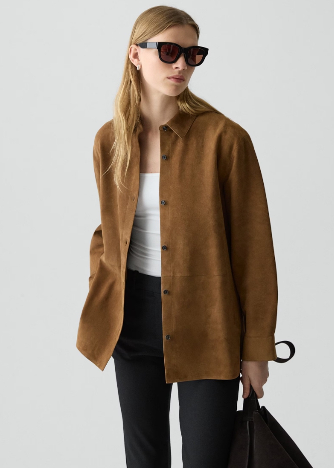 Classic Menswear Shirt in Suede