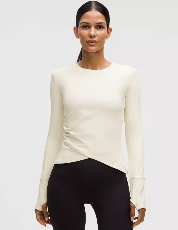 Rulu 개더드 웨이스트 롱슬리브 러닝 탑