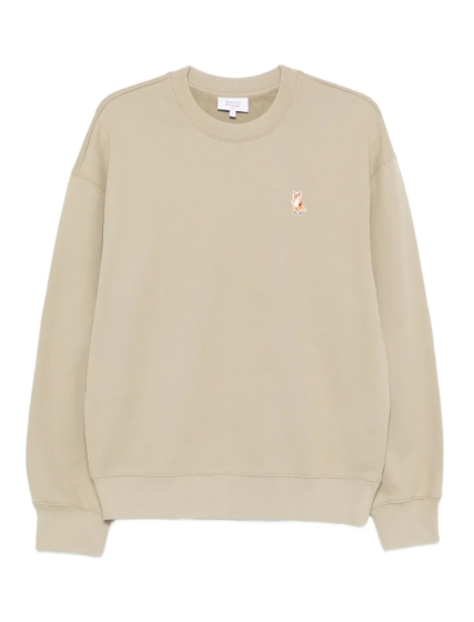 Maison Kitsuné 로고 자수 코튼 스웨트셔츠