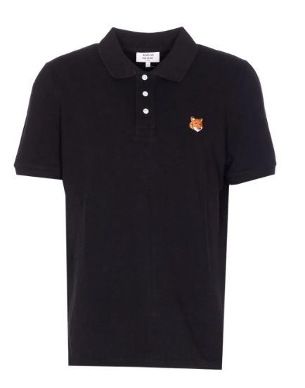 Maison Kitsuné 자수 반소매 폴로 셔츠