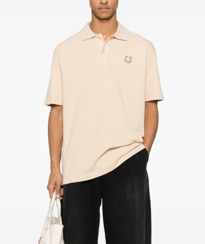 Maison Kitsuné 볼드 폭스 헤드 패치 폴로 셔츠