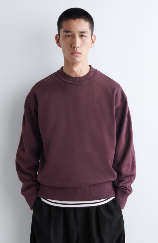 릴랙스드 워시드 코튼 스웻셔츠