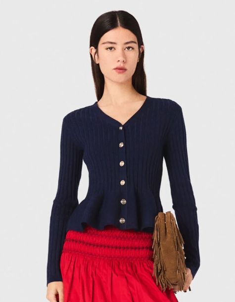 MAJE Peplum waist cardigan