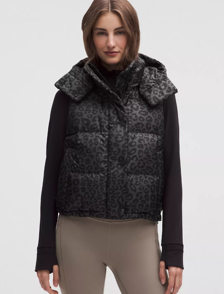 Wunder Puff 600-Down-Fill Cropped Vest Print