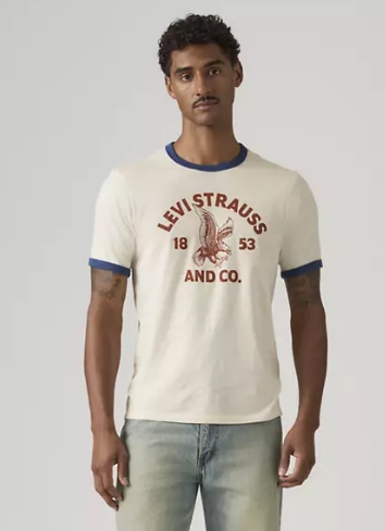 Standard Fit Graphic Ringer T-shirt