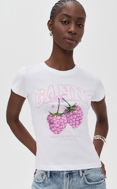 GANNI Baby Fit T-shirt Raspberry
